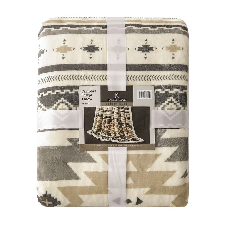 Desert Sage Campfire Sherpa Throw