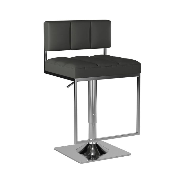 Classic Adjustable Metal Bar Stool, Gray & Silver