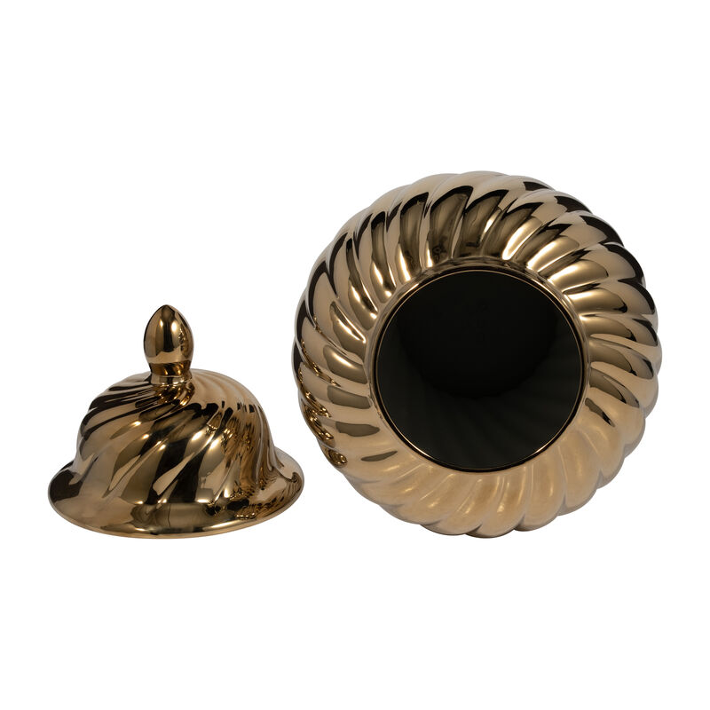 Cer, 20" Swirl Temple Jar, Gold image number 5