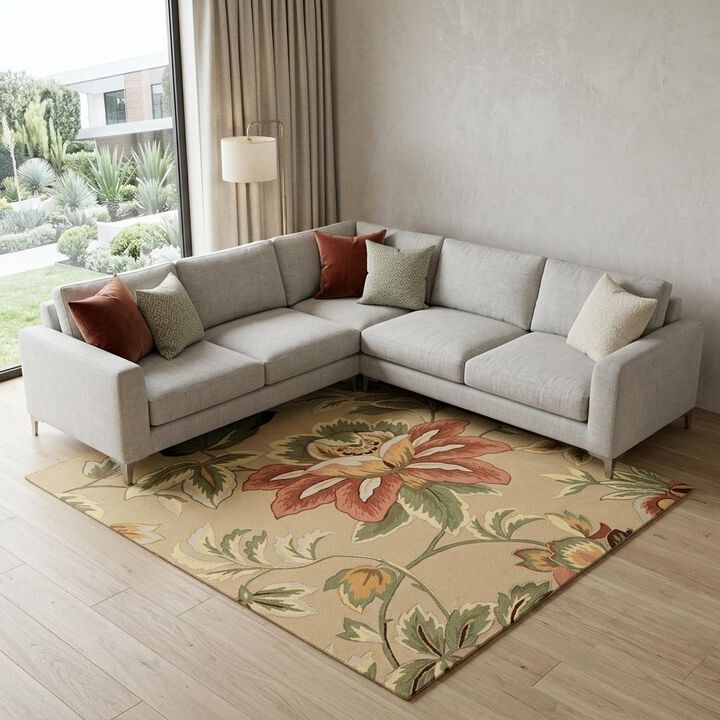 HomeRoots Floral Area Rug