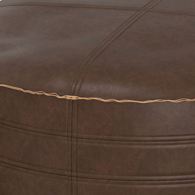 Simpli Home Brody Round Coffee Table Pouf image number 2