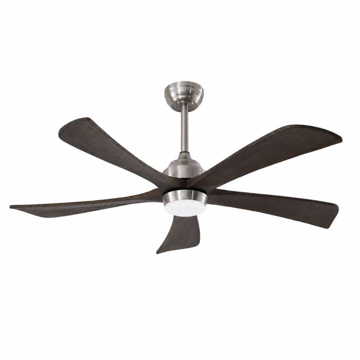 ELEMENT ACE Solid Wood Blade Ceiling Fan with Light, Remote Control, Quiet Reversible Motor and Six Speeds for Rooms