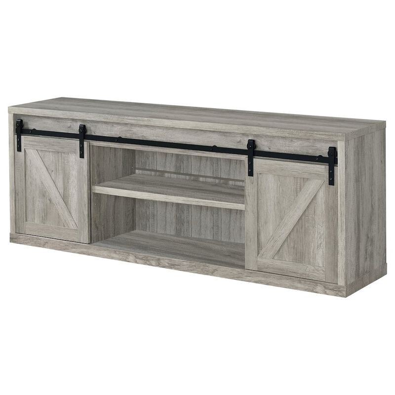 Coaster Co. of America Brockton 2-door Engineered Wood 71 TV Stand Grey Driftwood