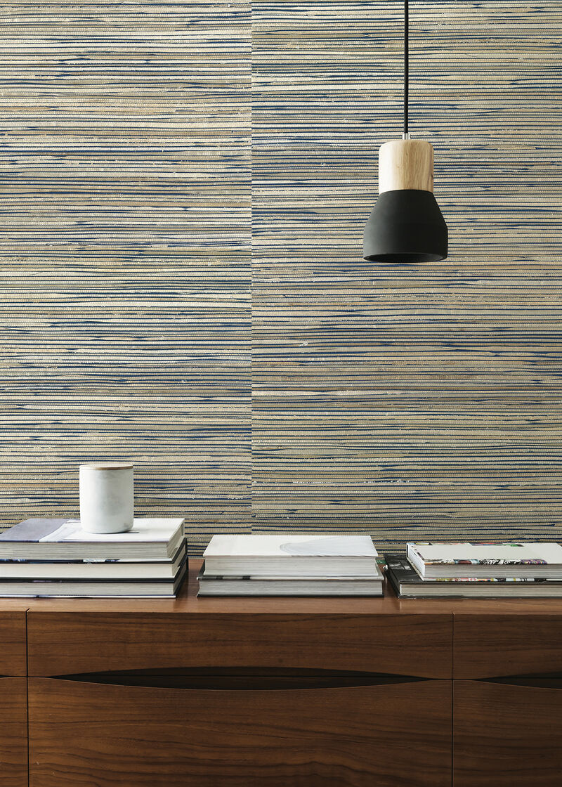 Ranong Champagne Grasscloth Wallpaper image number 1