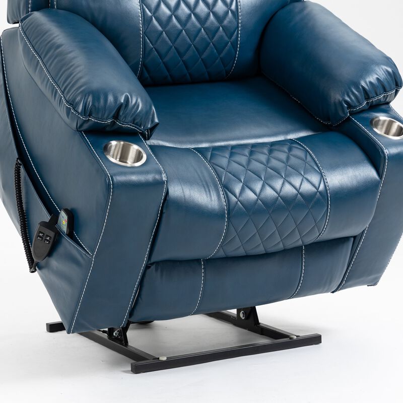 Leather Recliner Chair with 2 Cup Holder, Lounge Chair Power Lift Chair Relax Sofa Chair image number 7