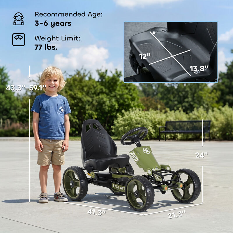 BreeBe Pedal Go Kart for Kids with Adjustable Seat image number 2
