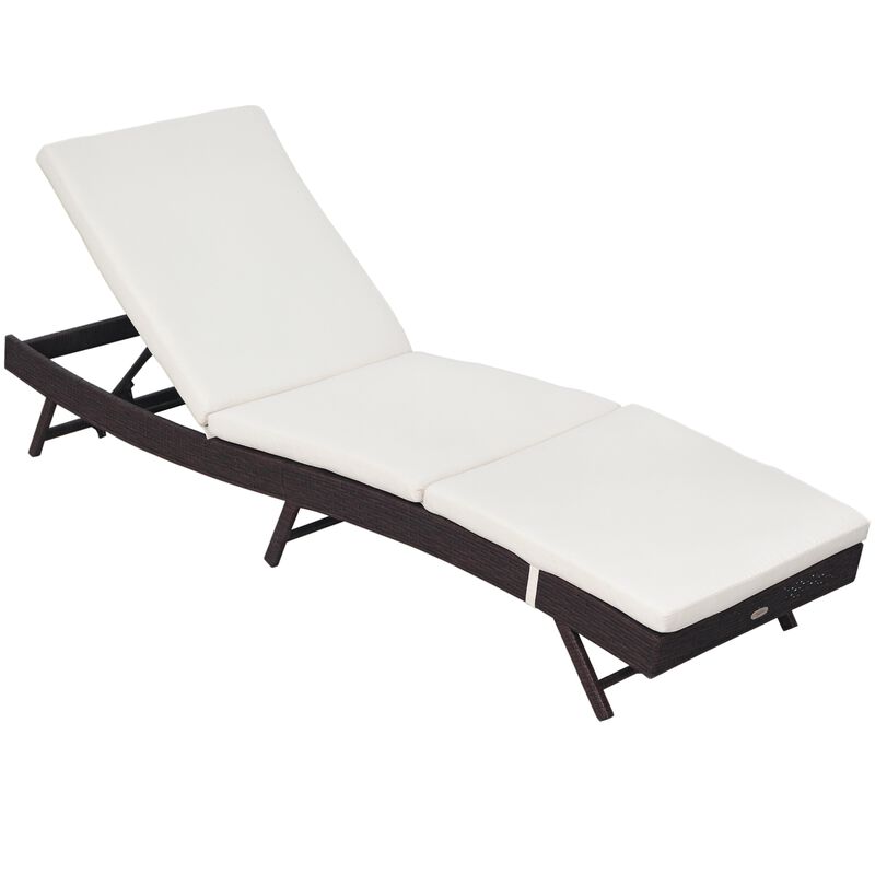 Hivvago PE Rattan Patio Chaise with Reclining Backrest image number 0