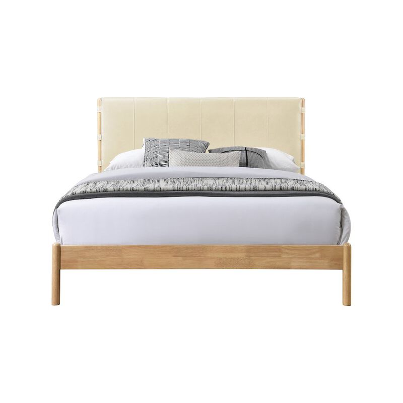 Meridian Furniture Asher Cream Vegan Leather King Bed