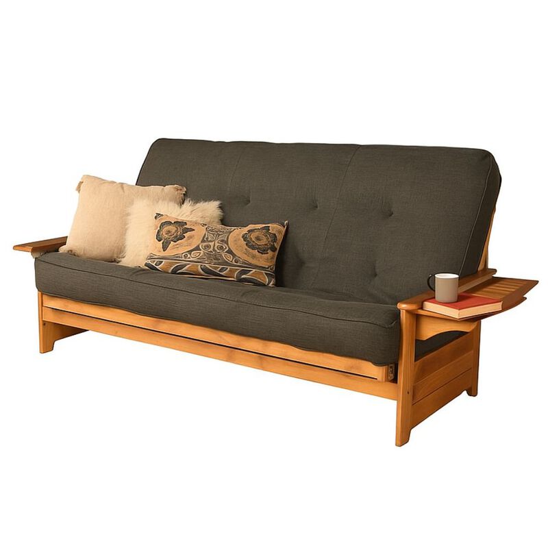 Phoenix Frame Queen-Butternut Finish-Linen Charcoal Mattress