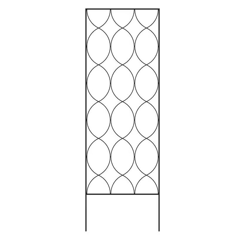 Hivvago Modern 6-Ft Outdoor Metal Garden Trellis with Black Powder Coated Finish
