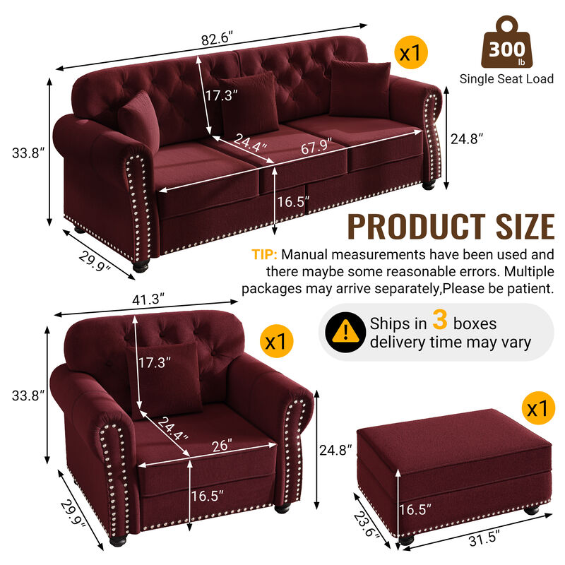 Upholstered Velvet Sofa 4 Seat image number 2