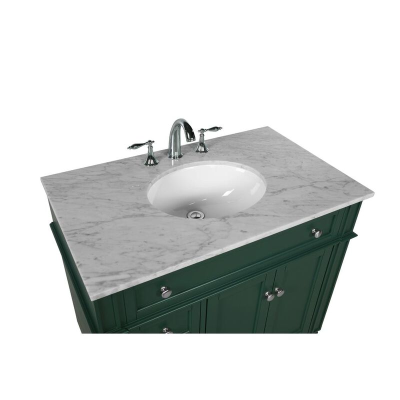 Elegant Kitchen and Bath 36 inch Single bathroom vanity in green