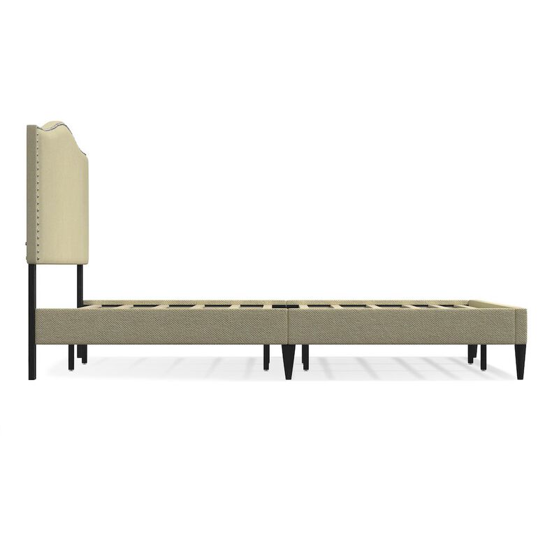 Rize Home Leighford King Platform Bed Beige image number 2