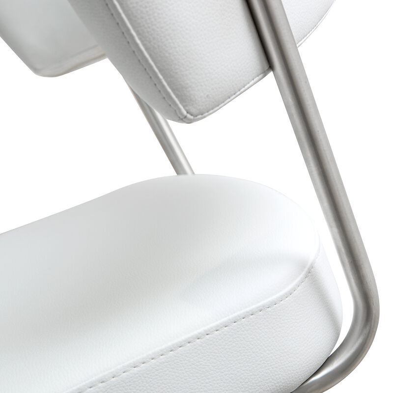 Cosmo Light Grey Performance Vegan Leather and Stainless Steel Barstool image number 8