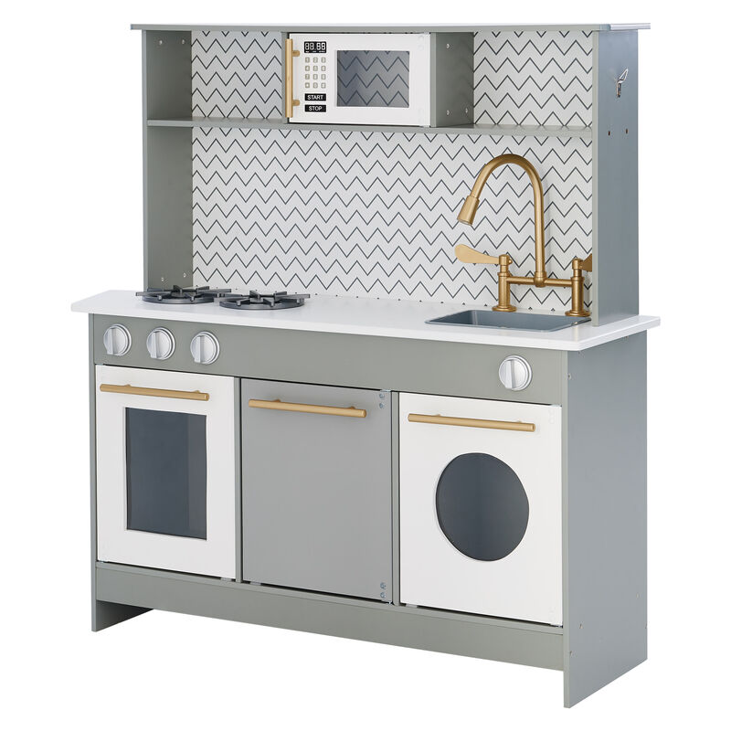 Little Chef Berlin Modern Play Kitchen with Accessories, Gray/White image number 3