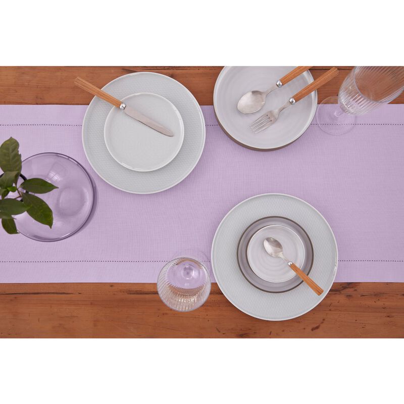 Solino Home Cotton Linen Table Runner - Cotton Linen Hemstitch