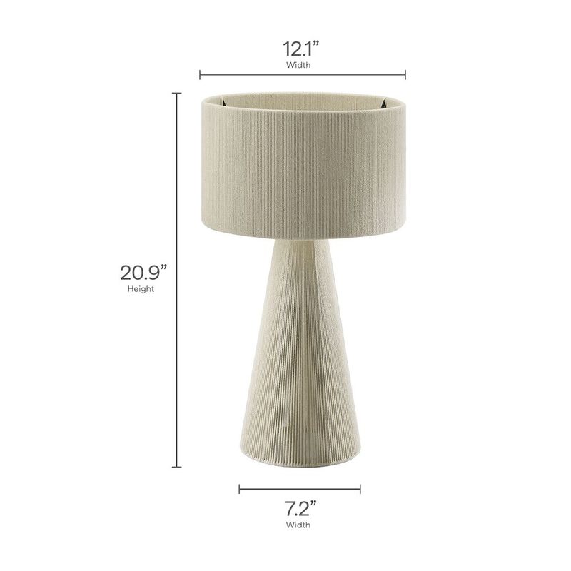 Gia Handwoven Cotton Thread Striped or Plain Table Lamp image number 2