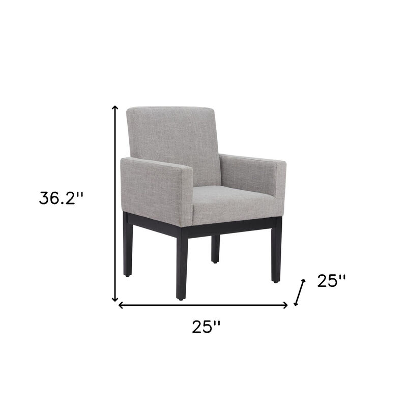 HomeRoots Gray and Black Upholstered Dining Arm Chair image number 6