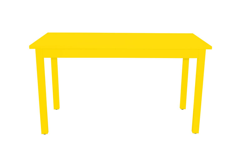 HomeRoots 60" Yellow Solid Wood Dining Table