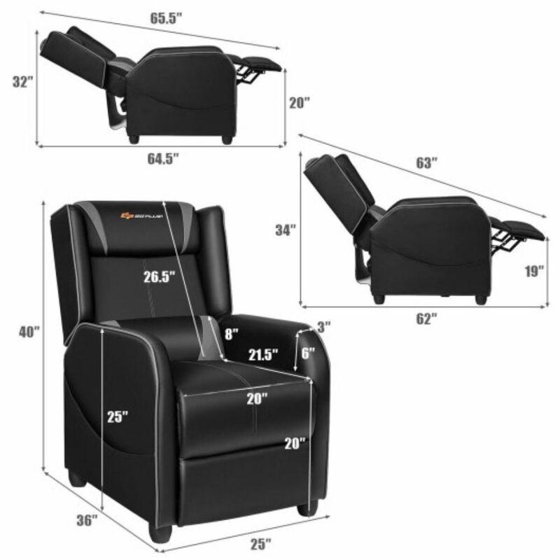 Home Massage Gaming Recliner Chair image number 5