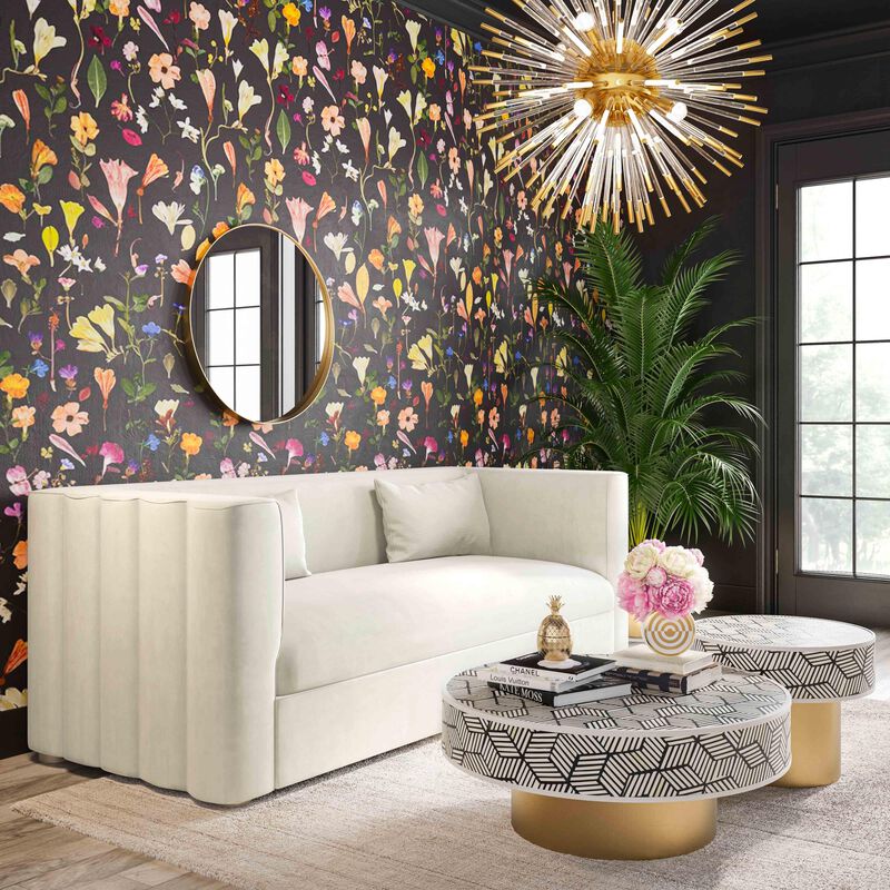 Callie Black Velvet Sofa.