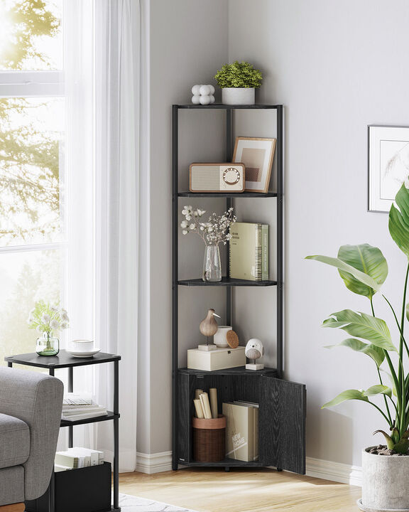 Corner Shelf Unit with 5 Tiers – Tall Freestanding Organizer Rack for Home, Office, or Small Spaces