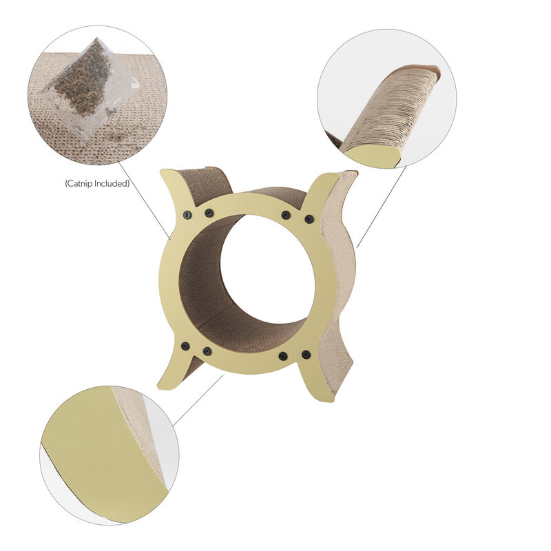 Nyan Modern Cardboard Tunnel Cat Scratcher with Catnip