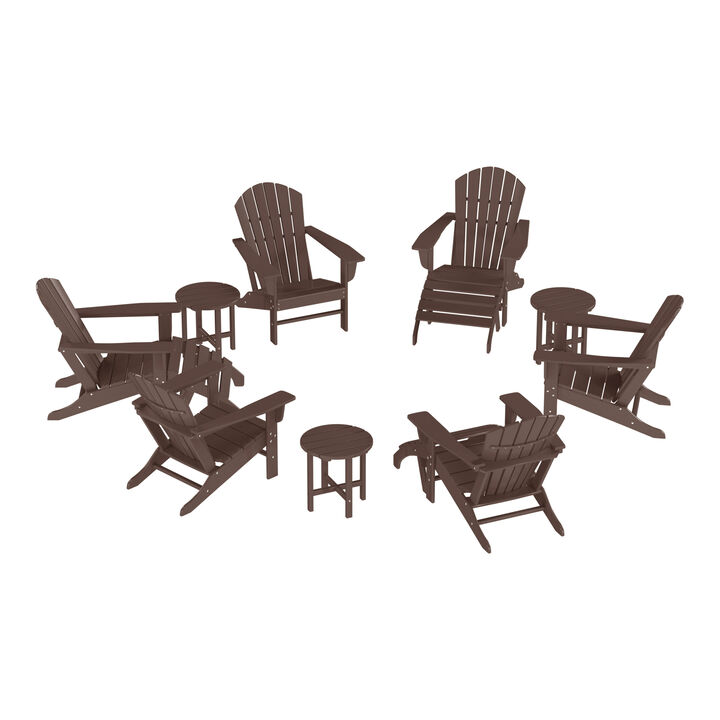 WestinTrends 12 Piece Outdoor Adirondack Chair With Ottoman And Side Table