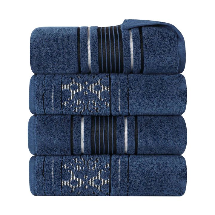 Soft and Absorbent Cotton Bath Towels Set 4 Pack Floral Forest