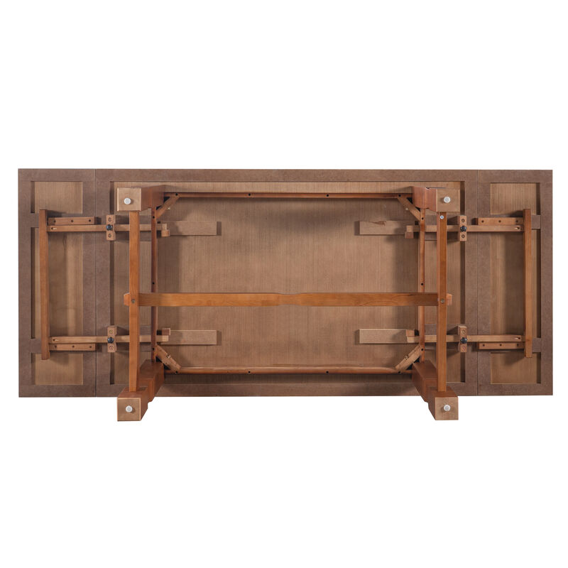 Celkwe 6‑Piece Solid Rubber Wood Extendable Dining Table Set image number 5