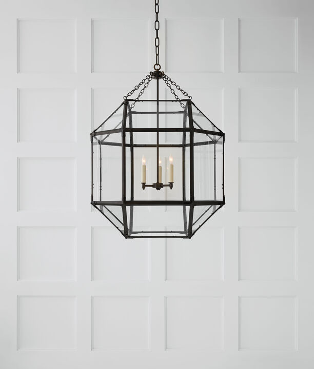 Morris Large Lantern with Clear Glass