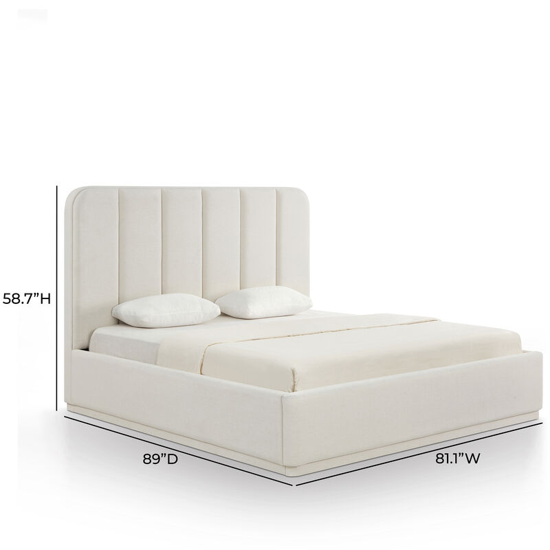 Parker Cream Chenille King Bed image number 7