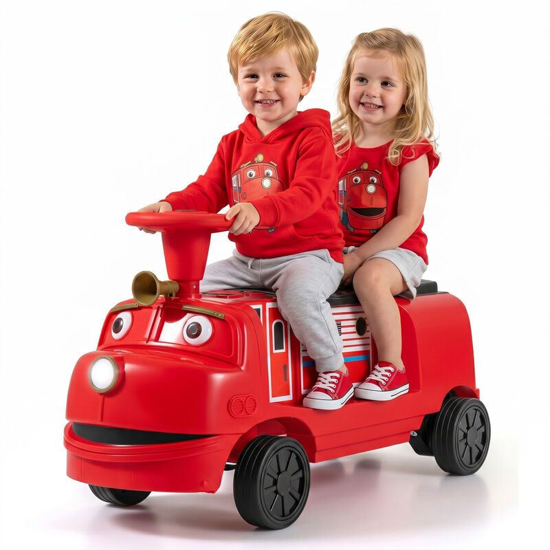 12V Kids Ride On Train with 2 Seats Height Adjustable Seat and Music for Backyard image number 3