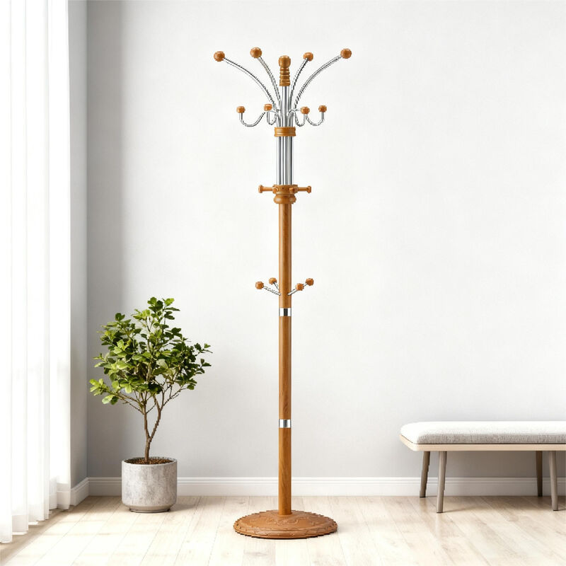 Merax Wooden Metal Coat Rack image number 1