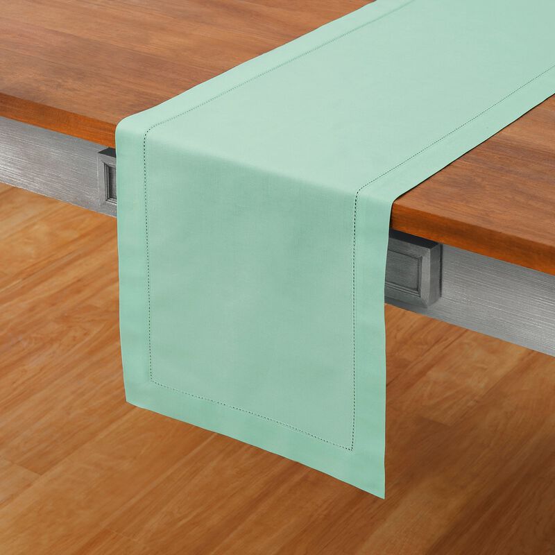 Solino Home Cotton Linen Hemstitch Table Runner &ndash; Handcrafted, Machine Washable, Perfect for Holiday and Everyday Dining