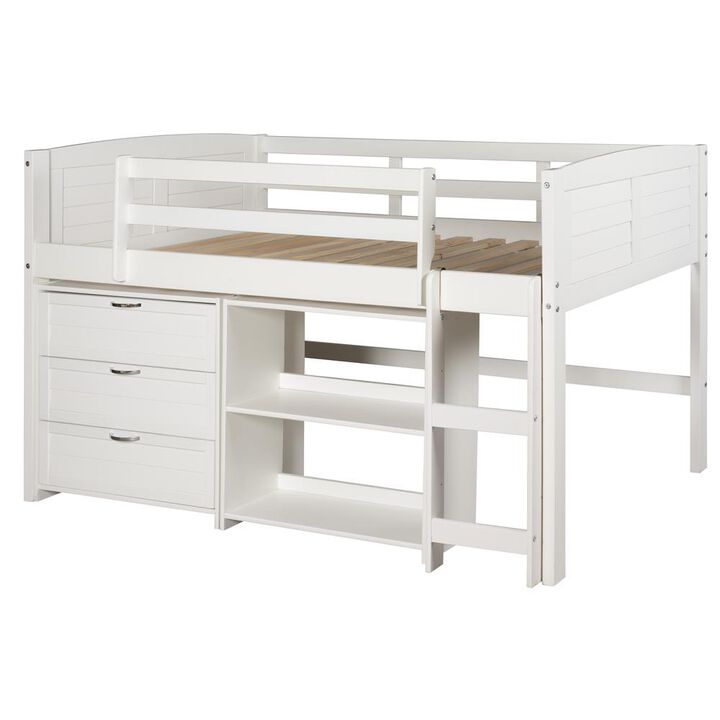 Donco TWIN LOUVER LOW LOFT GROUP C - WHITE