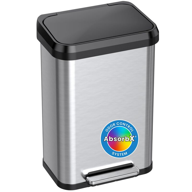 iTouchless 13.2 Gallon / 50 Liter SoftStep EXP Step Pedal Trash Can
