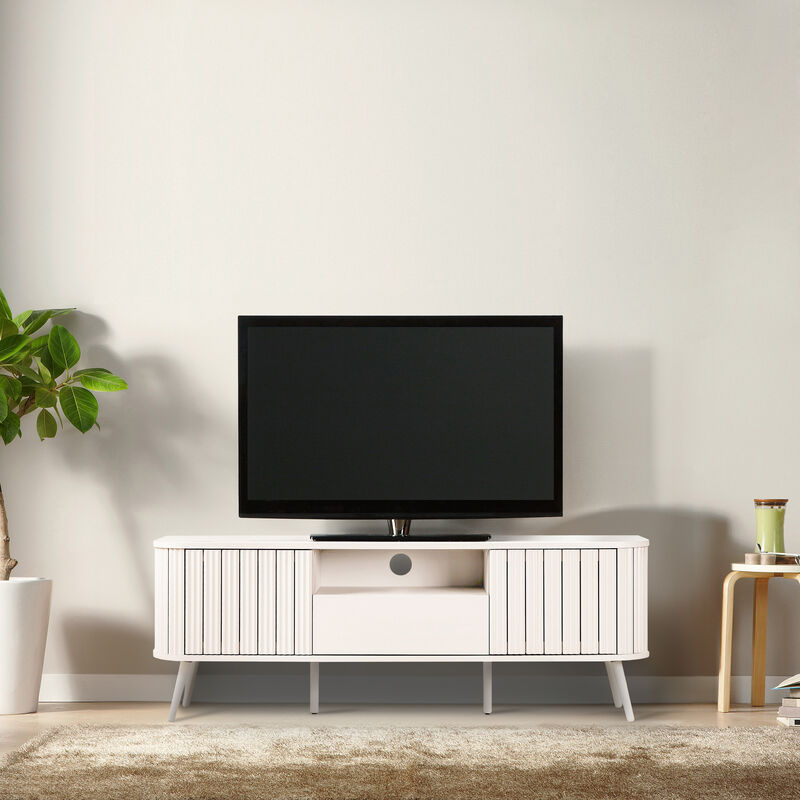 Damien Curved TV Stand with Drawer