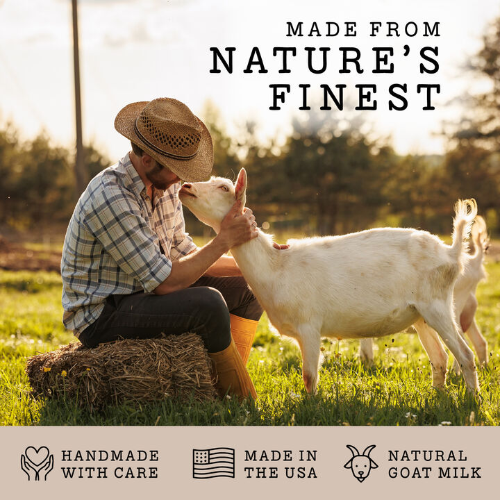 Lovery - Handmade Goat Milk Soap Made in USA with Organic Shea Butter - Goats
Milk Soap Bars - Oatmeal, Eucalyptus Lavender, Patchouli Sandalwood - Oatmeal
Soap Bar - All Natural Soap Bar, 3 Pack