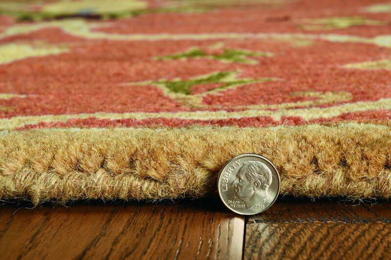 6' Sienna Orange Hand Tufted Traditional Round Indoor Area Rug image number 0
