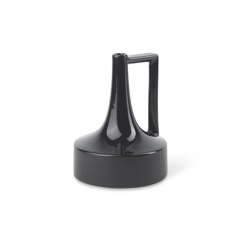 HomeRoots 8" Black Ceramic Jug Vase image number 0