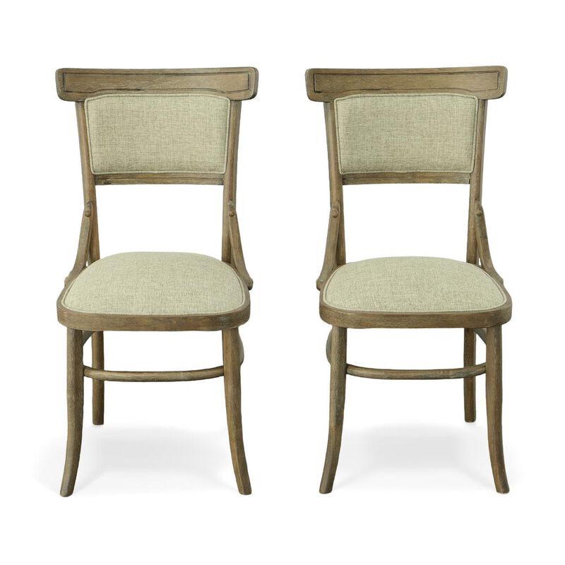 Carolina Living Diana Dining Chair - Set of 2 - Vintage Walnut - Peppered Upholstery