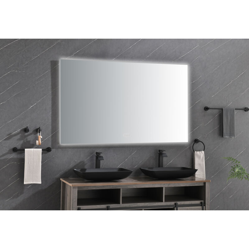 LED Mirror Bathroom Vanity Mirror with Backlight, Wall Mount Anti-Fog Memory Large Adjustable Vanity Mirror