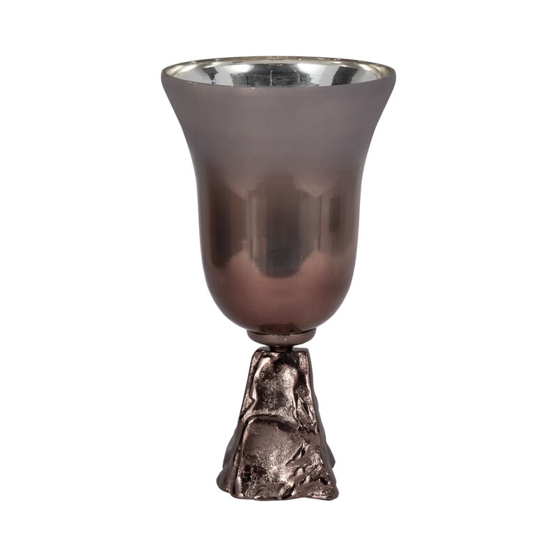 Glass, 15" 2-tone Chalice Vase, Metallic Kd image number 0