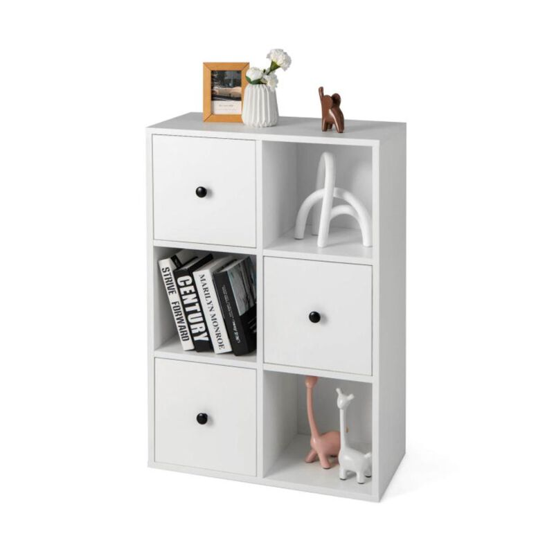 Hivvago 3-Tier Bookcase with Anti-toppling Device for Living Room