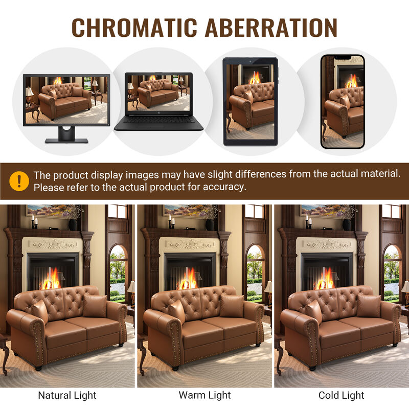 Viltux 82.6"Upholstered Faux Leather Sectional image number 6