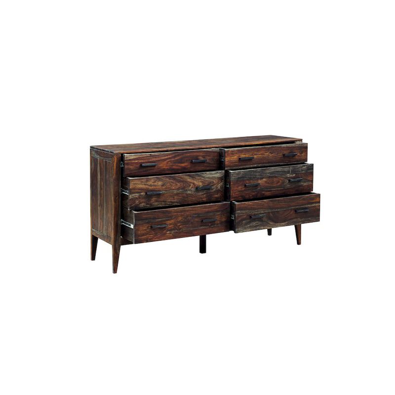 Porter Designs Fall River Solid Sheesham Wood Dresser, Gray image number 4