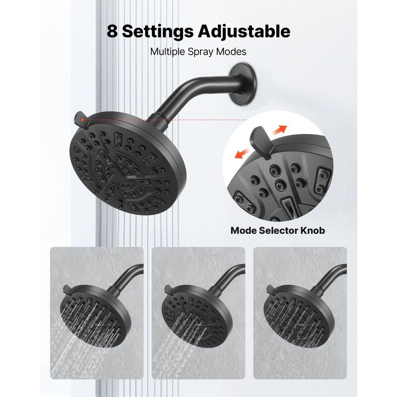 Complete Tub Shower Set with Rainfall Head, Handheld Spray and Tub Spout image number 4