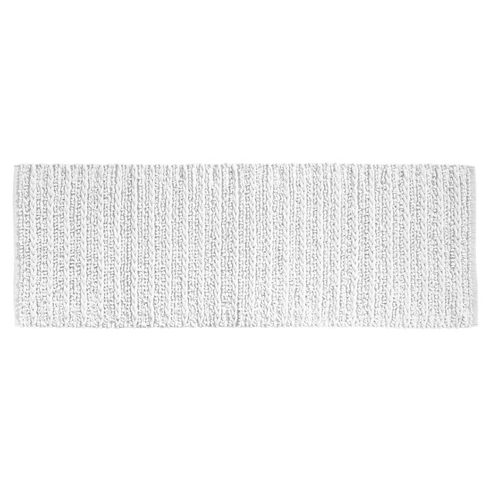 mDesign Soft Cotton Spa Mat Rug for Bathroom, Braided, 60" x 21" - White