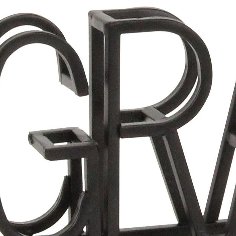 HomeRoots 17" Black Metal Grateful Tabletop Sign image number 3